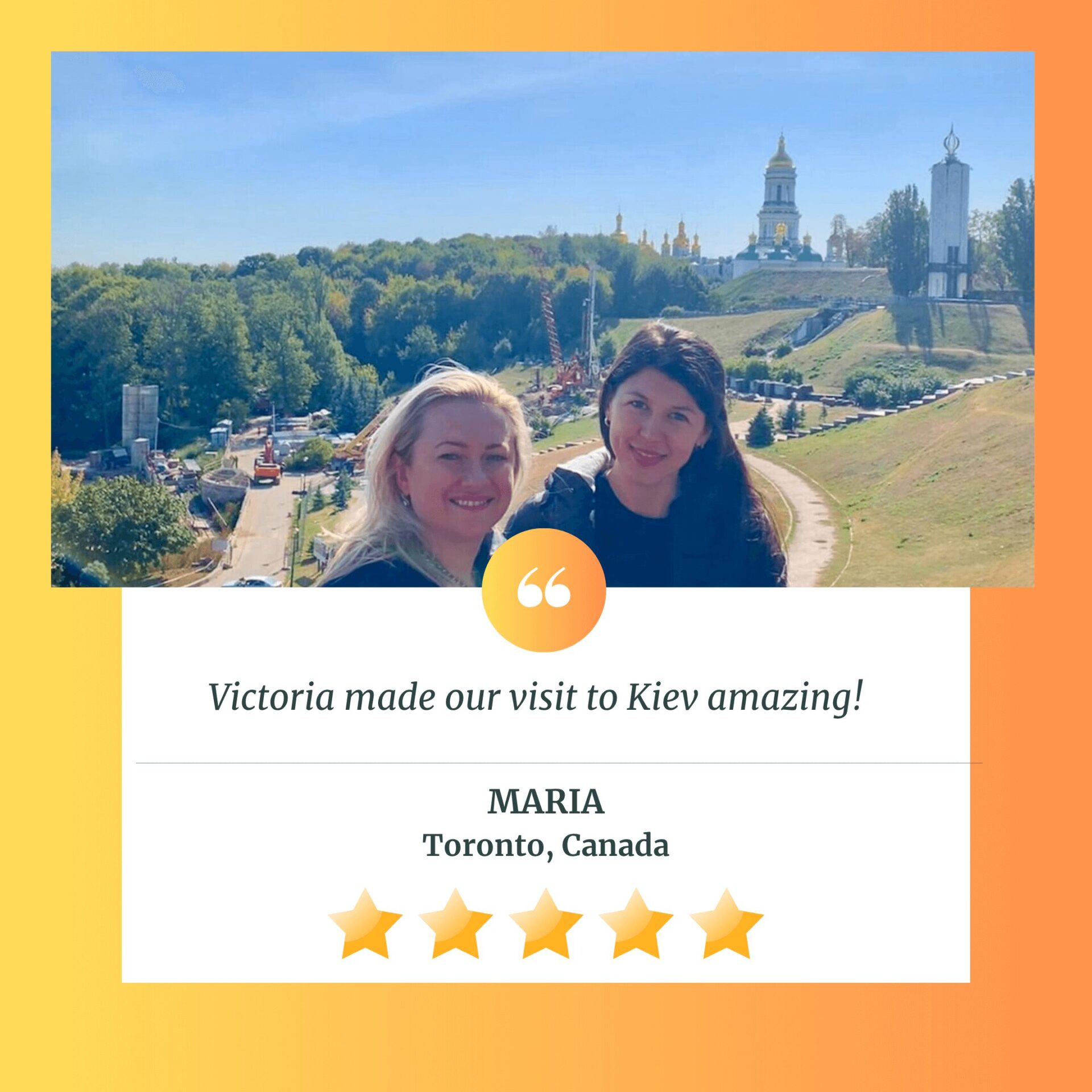 Kyiv private tour guide Viktoria with guests